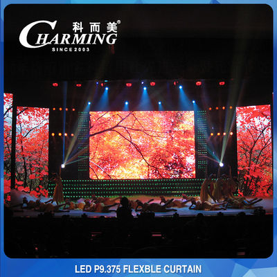 पूर्ण रंग आरजीबी एलईडी लचीला प्रदर्शन परदा HD P9.375 अल्ट्रा स्लिम