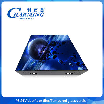 ग्लास कवर के साथ सजावटी एलईडी स्ट्रिंग फर्श स्क्रीन डिस्प्ले पी3.91 मजबूत और जलरोधक