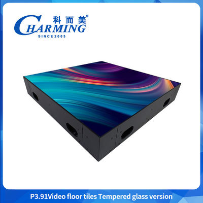 IP65 WATERROOF P3.91 वीडियो मंजिल टाइलें टेम्पर्ड ग्लास संस्करण