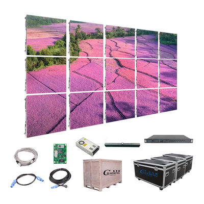 3840Hz उच्च इनडोर रिफ्रेश रेट P3.91 एलईडी वीडियो वॉल डाई कास्ट एल्यूमीनियम कैबिनेट और 500x1000mm हल्के डिज़ाइन के साथ